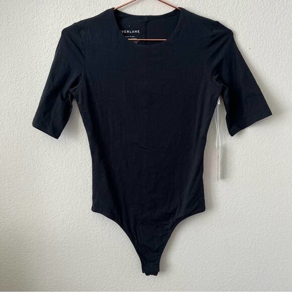 Everlane The Short Sleeve Crew Neck Bodysuit thong black - Picture 8 of 12